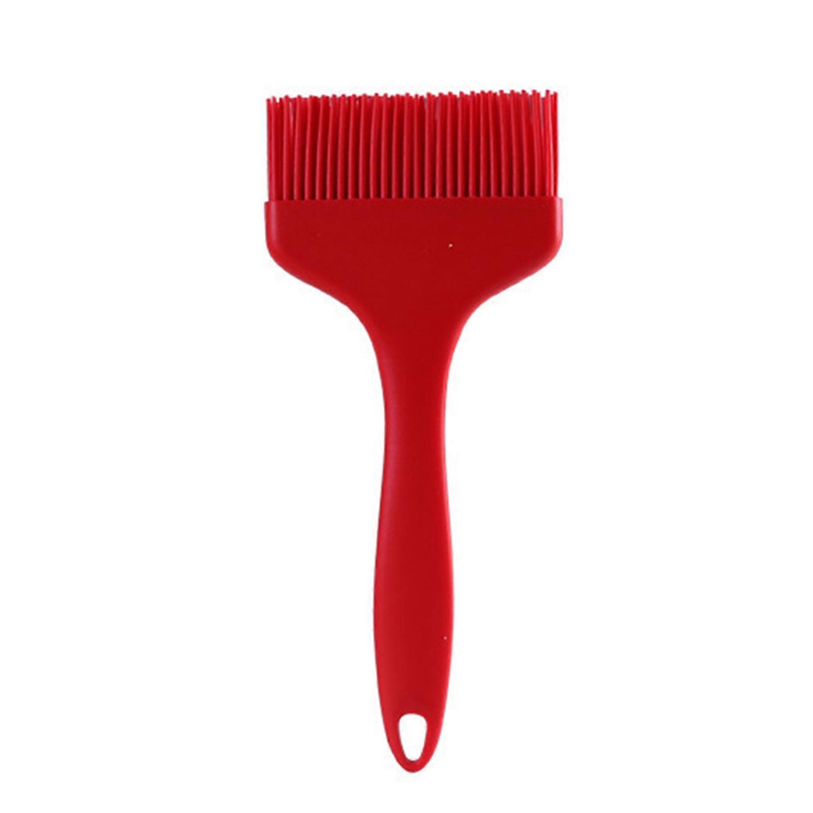 Wide Silicone Pastries Brush Kitchen Heat Resistant Basting Brushes Dishwasher Safe Oil Brush Camping Bakings Tool  Red