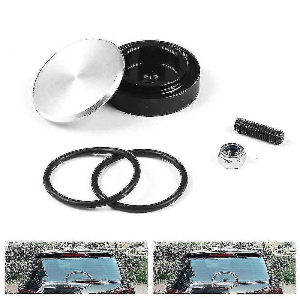 Rear Wiper Plug, Auto Rear Wiper Block Closure Removal Kit Plug Grommet Cover - Silver (pack Of Two)