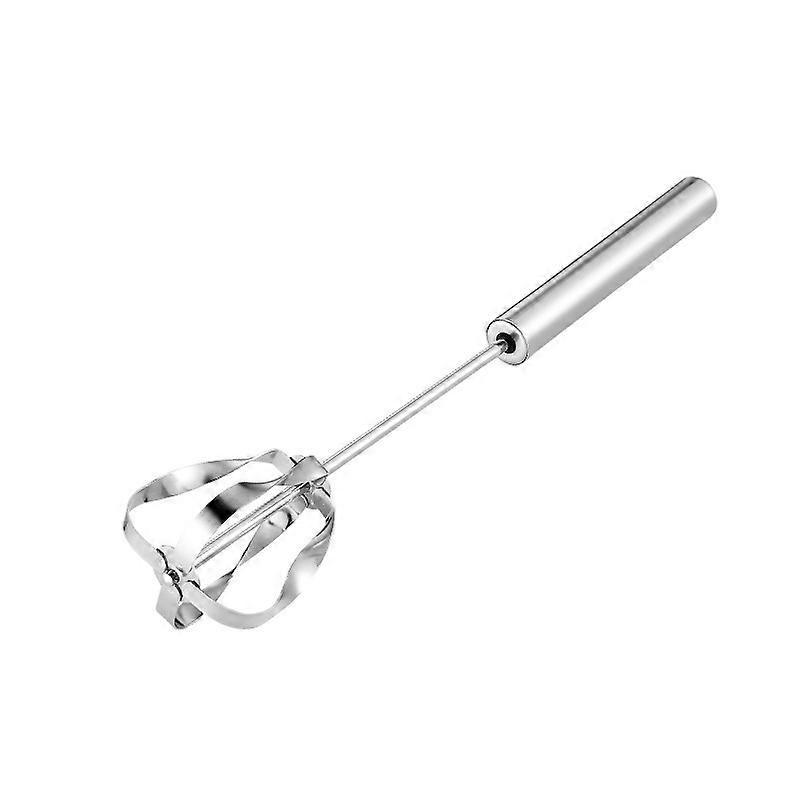 Wider-Head Stainless Steel Whisk – Semi-Automatic Rotary Mixing Tool