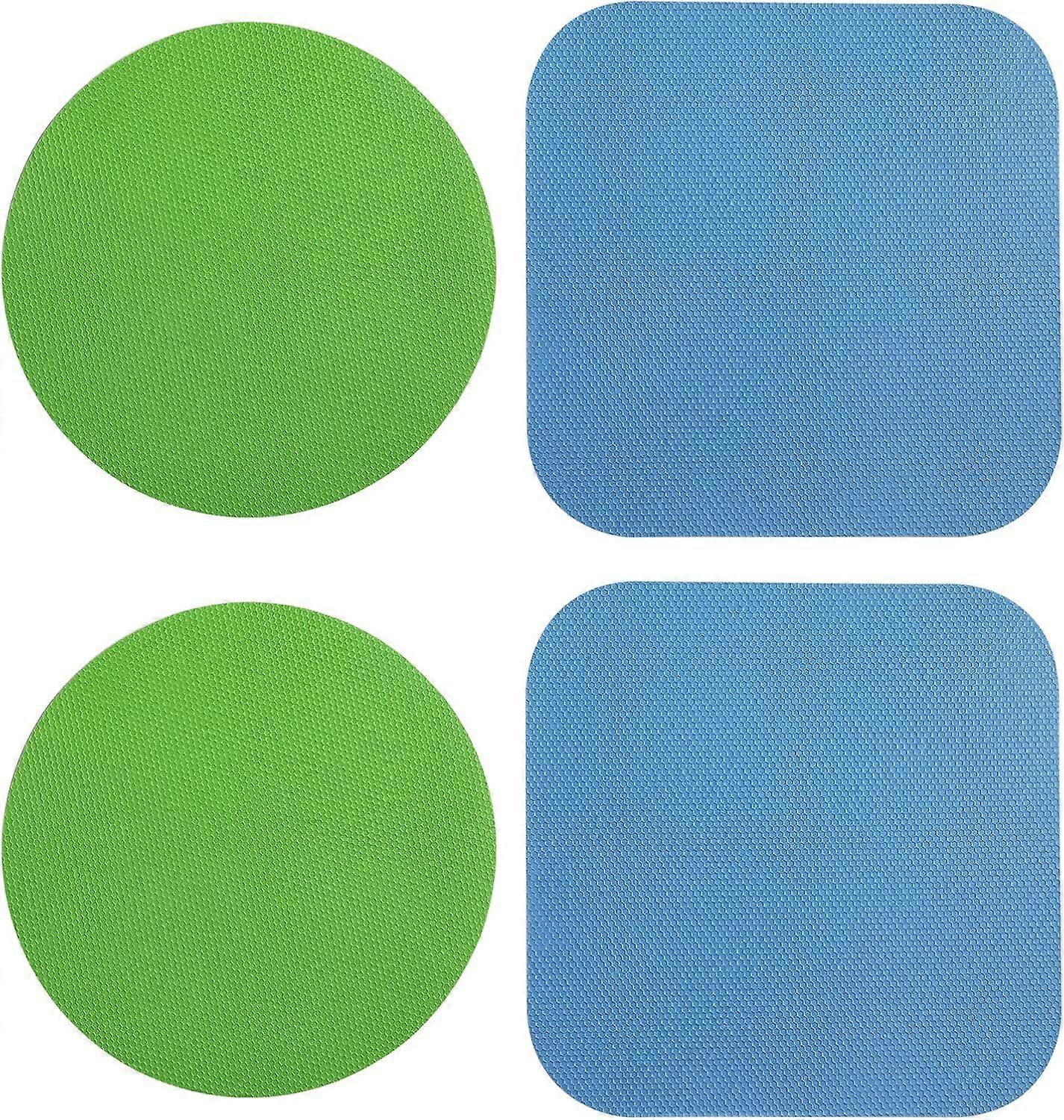4pcs Jar Opener, Light Blue, Green Rubber, Multi-function Silicone Bottle   Pads Kitchen Coasters Gadgets