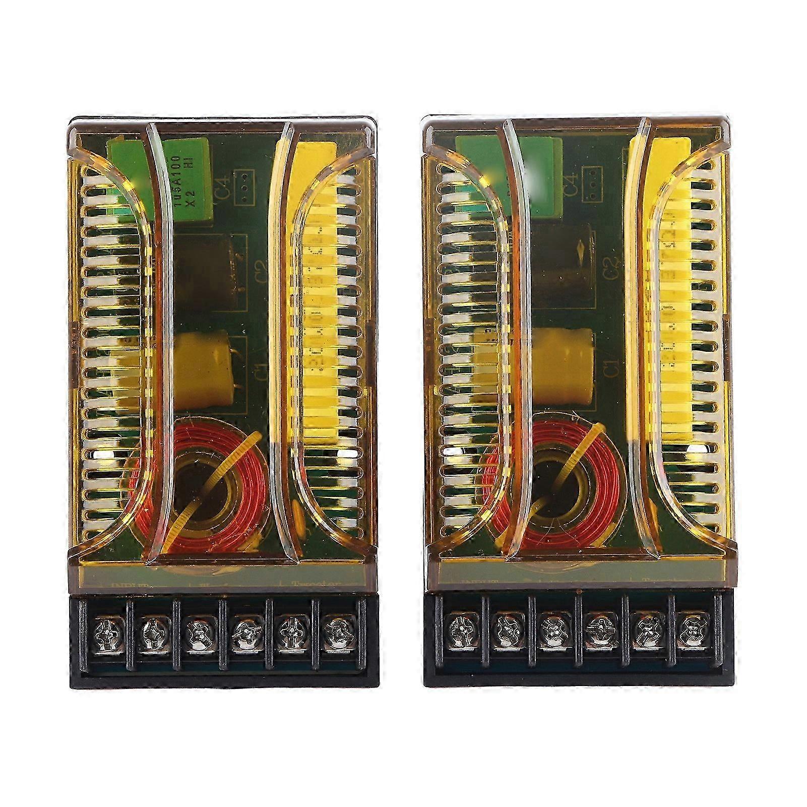 Pair Of 2 Way Car Audio Crossover Universal 120w Overcurrent Protection Audio Frequency Divider 12v