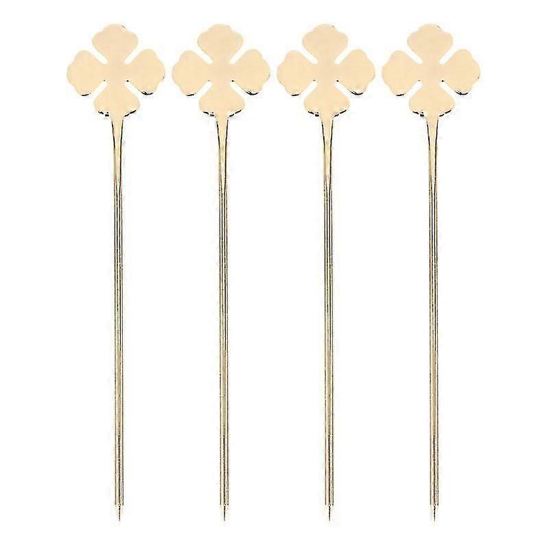 4pcs Fruit Fork Appetizer Dessert Fork Stainless Steel Fruit Pick Tableware