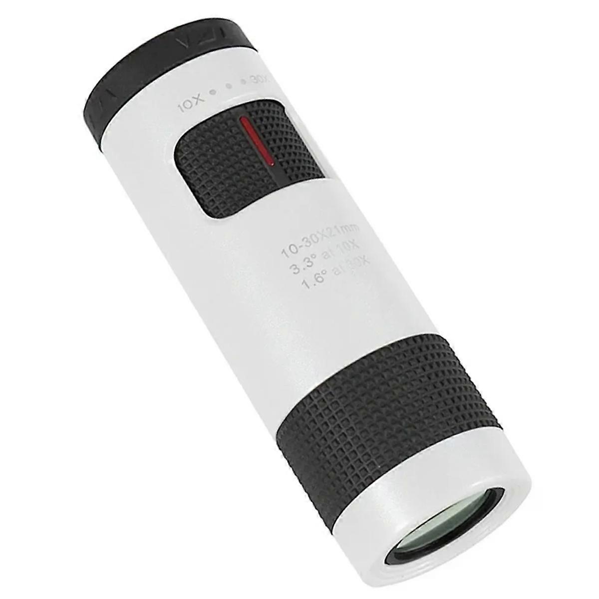 Télescope 10-30x21 Zoom Mini Télescope Portable Longue-Vue Équipement de Camping Tourisme Visée Optique Télescope BLANC