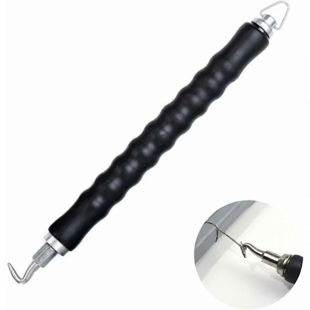 Semi-Automatic Retractable Hook, Rebar Wire Twisting Machine, Soft Handle Metal Twister, Apply to Metal Wire Reduce Hand Fatigue(Black)26cm