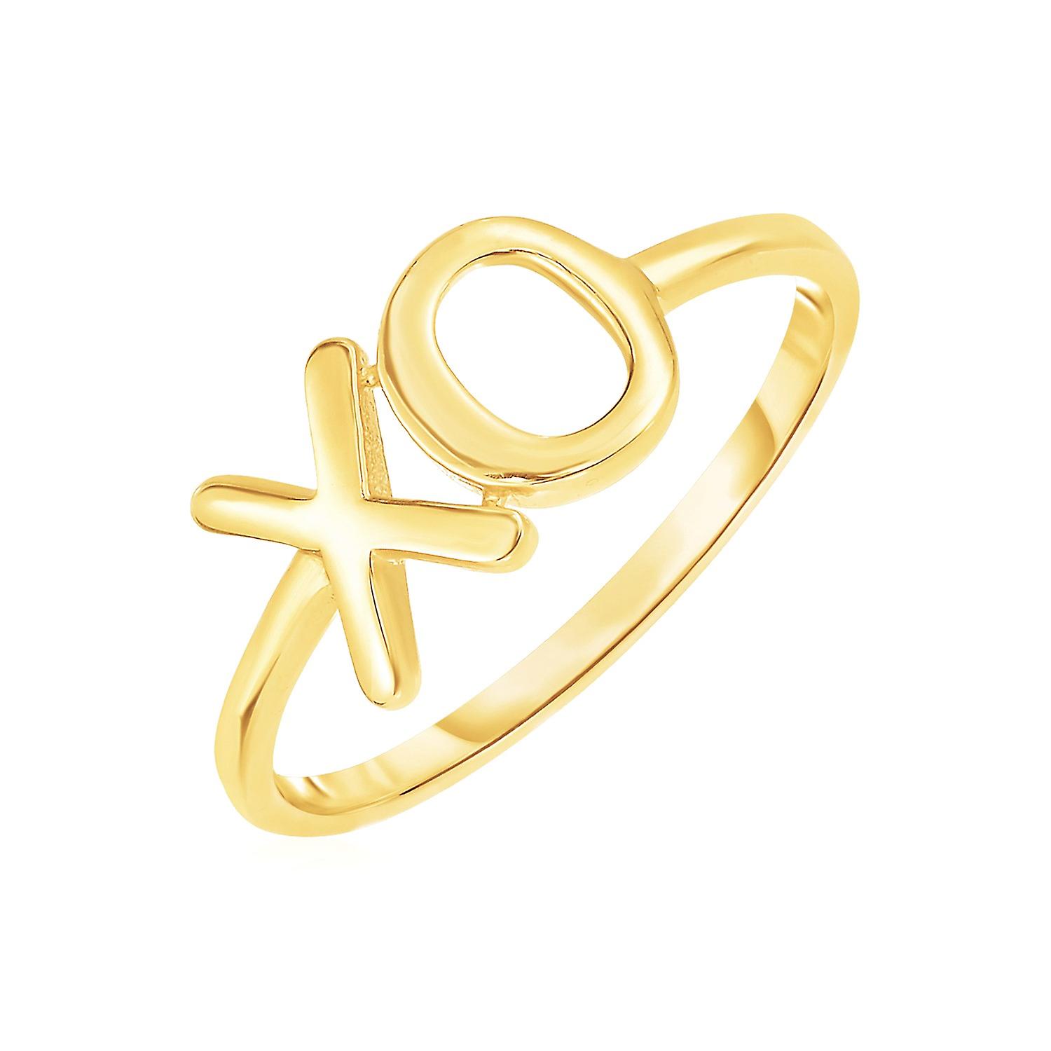 14k Yellow Gold with XO