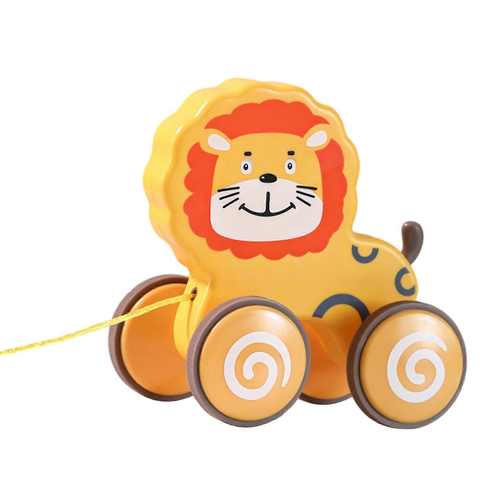 Pull Along Toy Walking Toy with String Grasping Fine Motor Animal Push and Pull