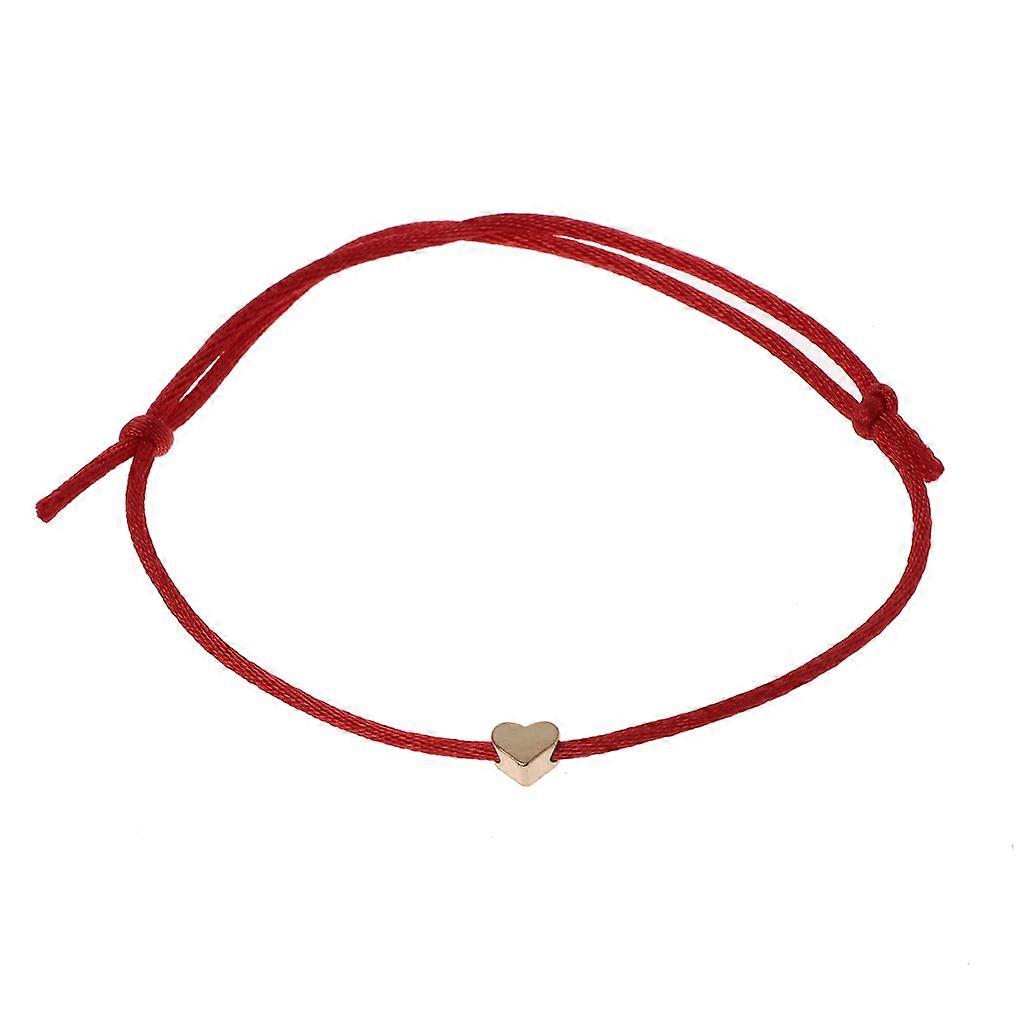 Multi-color Kabbalah Braided Bracelet Good Luck Heart Charm Bracelet Adjustable Weave Red String Bracelet for Friends