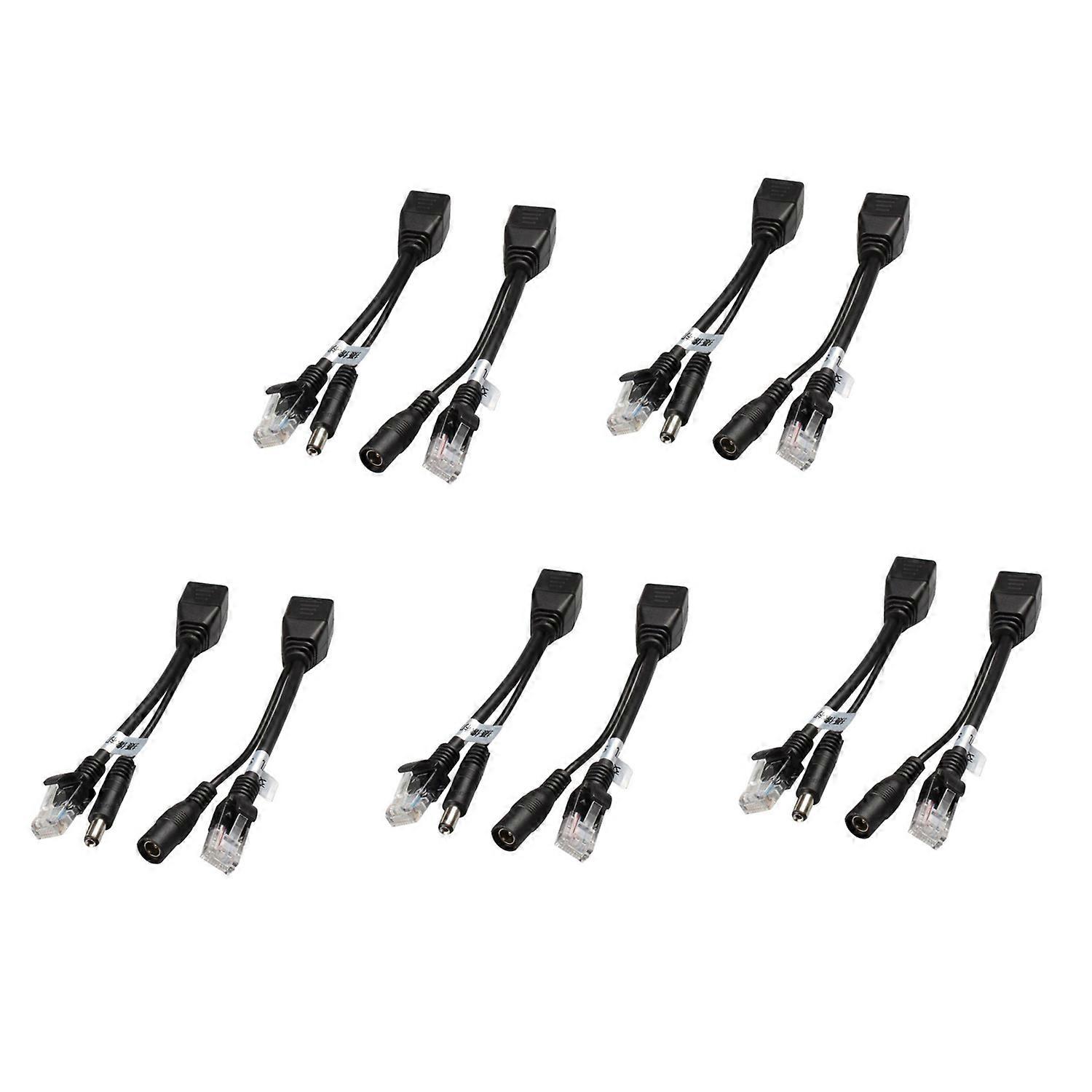 10Pcs(5Pair) POE Splitter POE Switch POE Cable