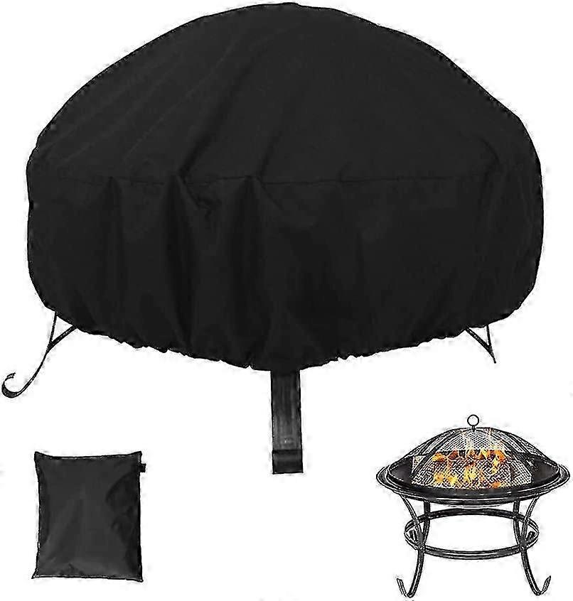 85x40cm Fire Pit Cover Waterproof 420D Oxford Black