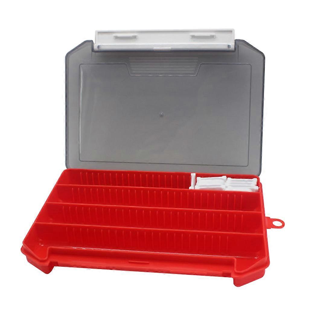Plastic Clear Organizer Box Holder for Case Tackle Boxes Organizer with Removable Dividers Fishing Lures Hooks Accessori Red