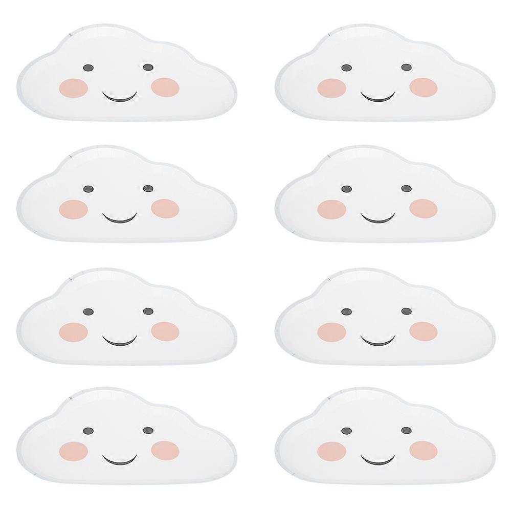 8 Pack Disposable Cloud Pattern Paper Plates for Birthday Wedding Party