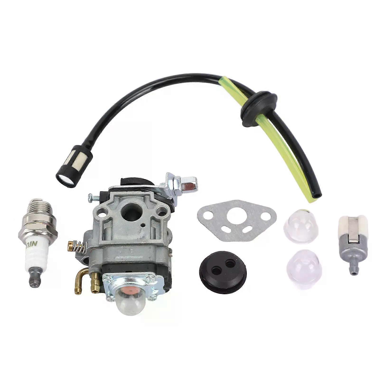 Lawn Mower Carburetor Kit Spark Plug Filter Line compatible for TH23 TH26 TH34 23CC 25CC 26CC 33CC 35CC
