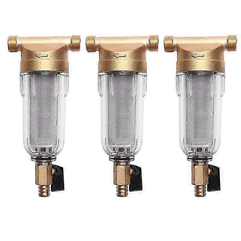 3X 4 Split-Mouth Water Filters Front Purifier Copper Lead Pre-Filter Backwash Remove Rust Contamina
