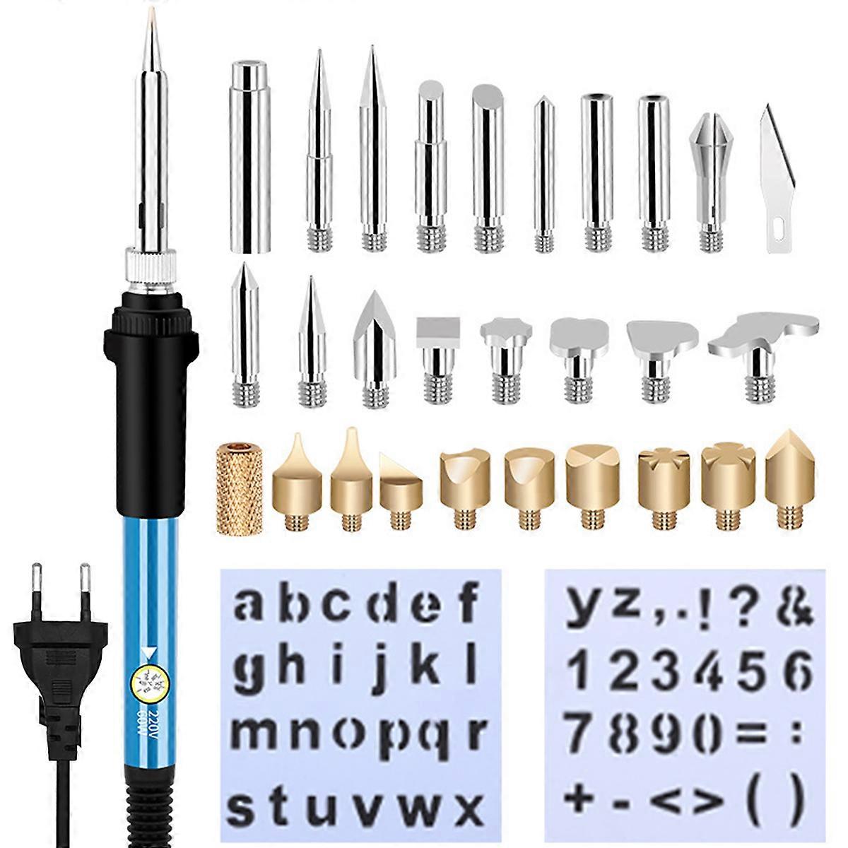Soldering Iron Kit, Wood Burning Kit with Adjustable Temperature 200~450℃, DIY Tool Set for Embossing/Carving/Soldering/Pyrography