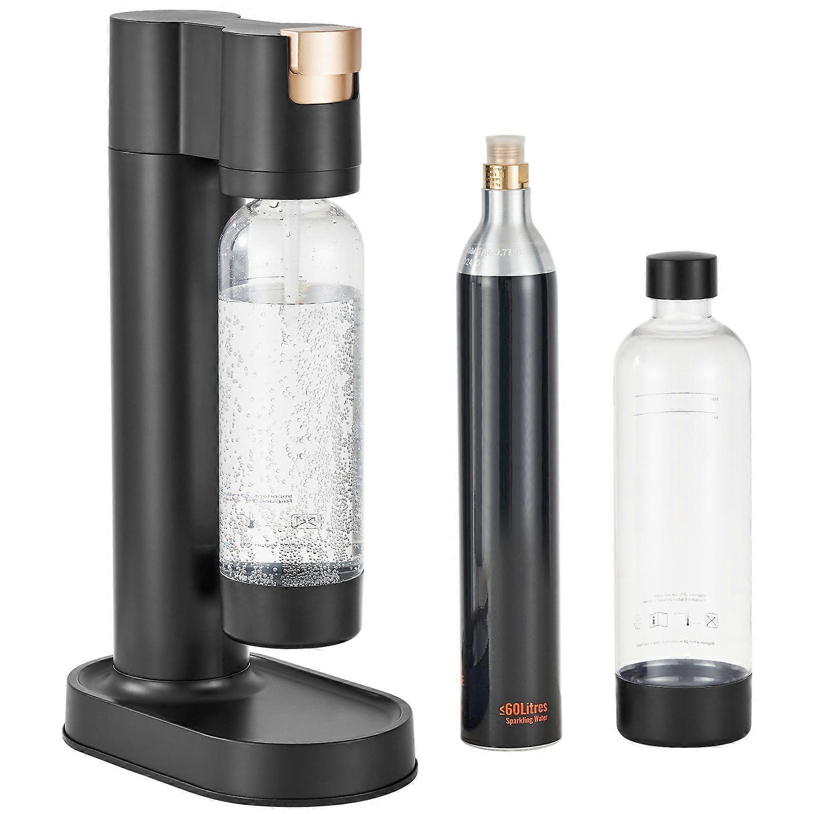 Sprudelwasserbereiter, Soda-Maker-Maschine für die Karbonisierung zu Hause, Selters-Wasser-Starter-Kit mit 2 BPA-freien 1-Liter-PET-Flaschen