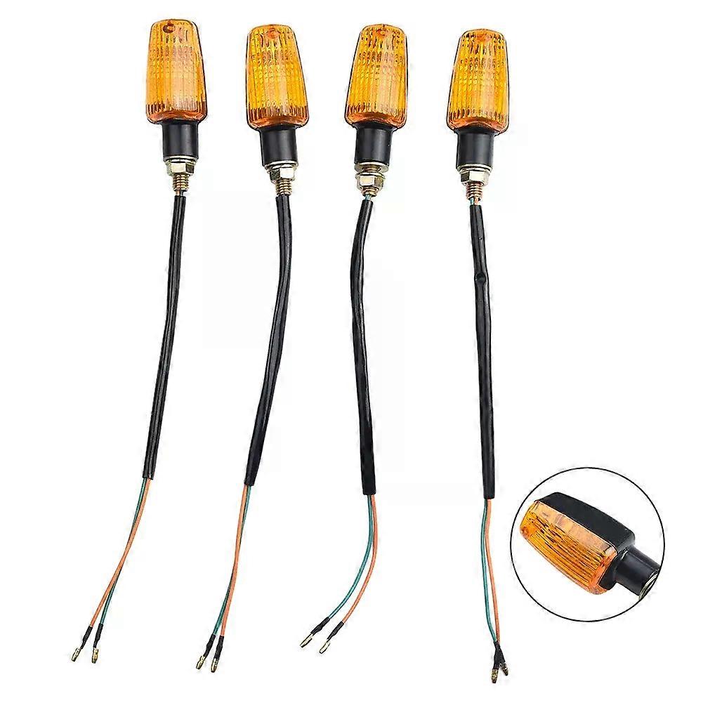 4PCS 12V Motorcycle Turn Signals Light Blinker Indicator With Amber Lens Motorcycle Accessories Yellow Signal Light Pilot Lamp