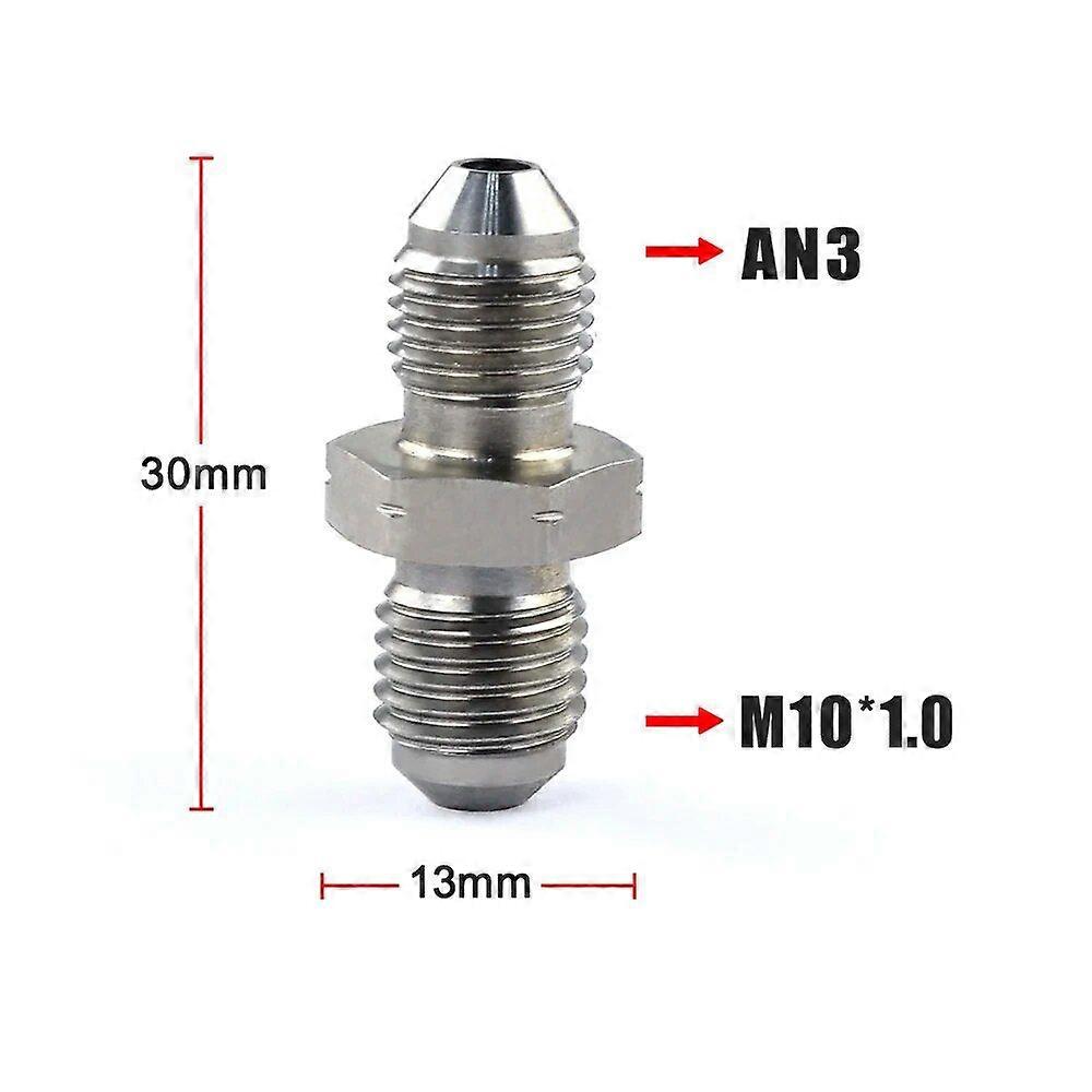 - AN3 samec 3 / 8x24 UNF až M10x1,25 / M10x1,5 / M10x1,0 samec bublinkový adaptér brzdových armatúr z nehrdzavejúcej ocele