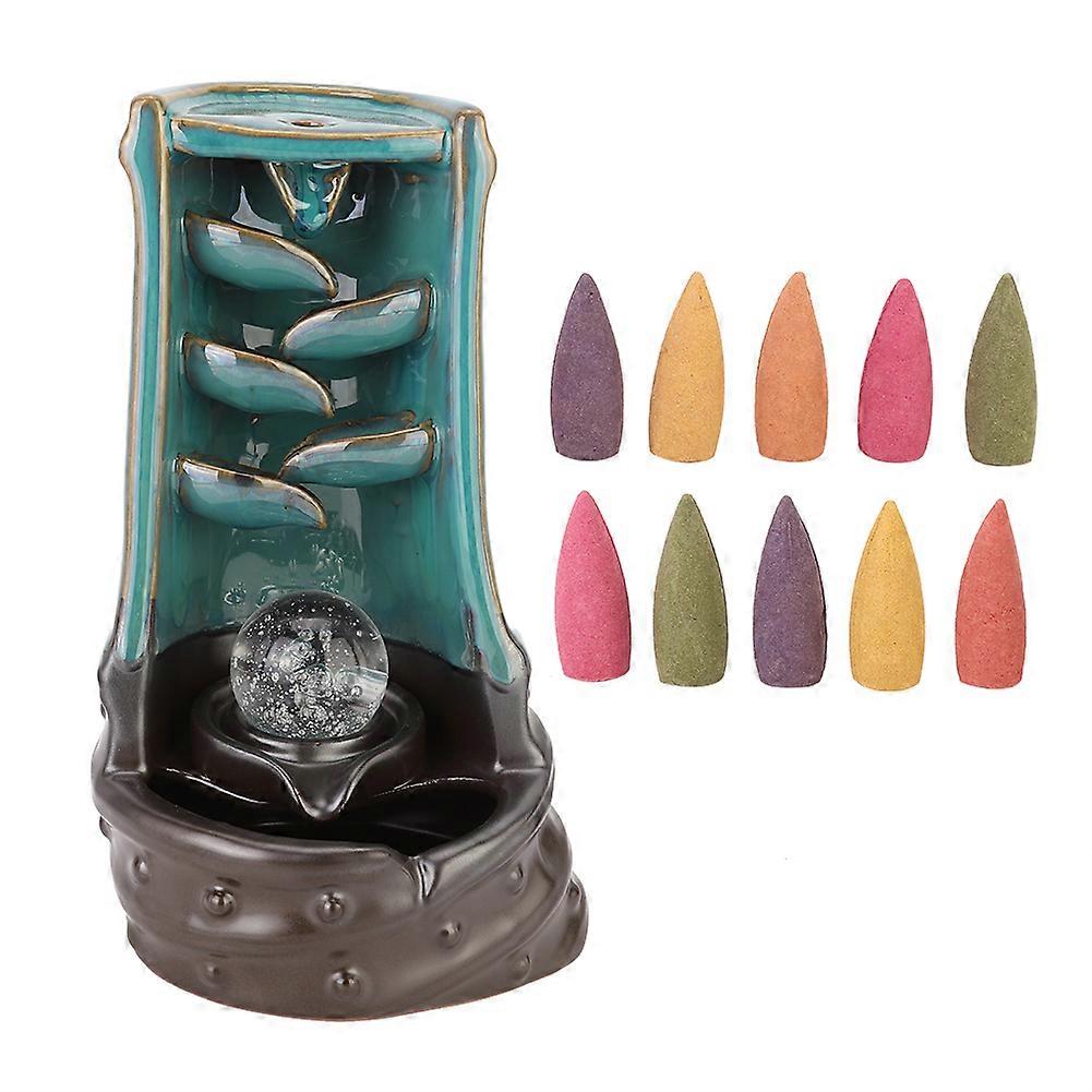 Innovative Shape Ceramic Backflow Incense Burner Holder with Incense Cones Home Decor