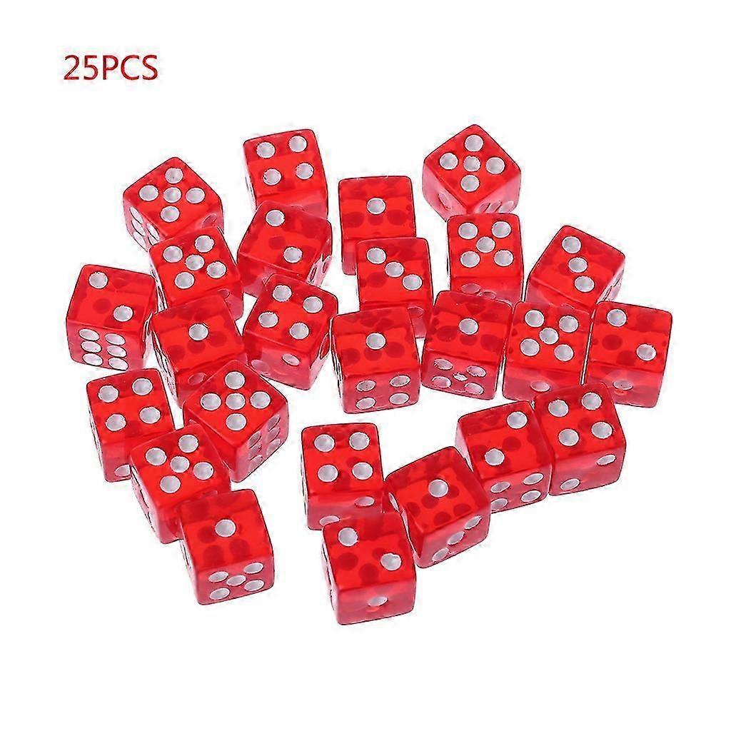 25 Pcs/Set New Party Game Dice 12 Square Transparent Dices Colorful Club for Pla