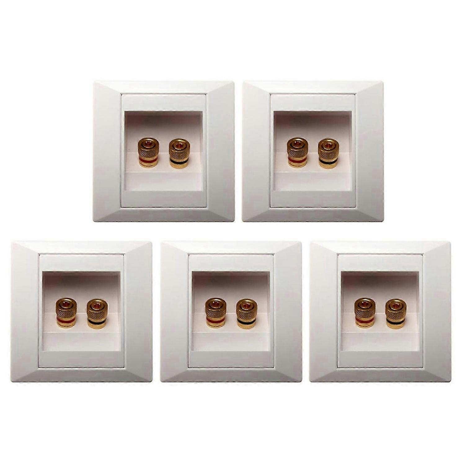 5X Wall Socket Connection Port with 2 Jack Speaker