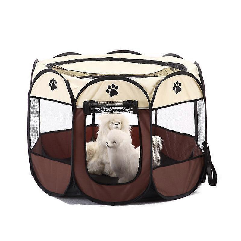 Pet Cat Dog Puppy Fence Tent Playpen 8 Panels Foldable Portable House Double Doors