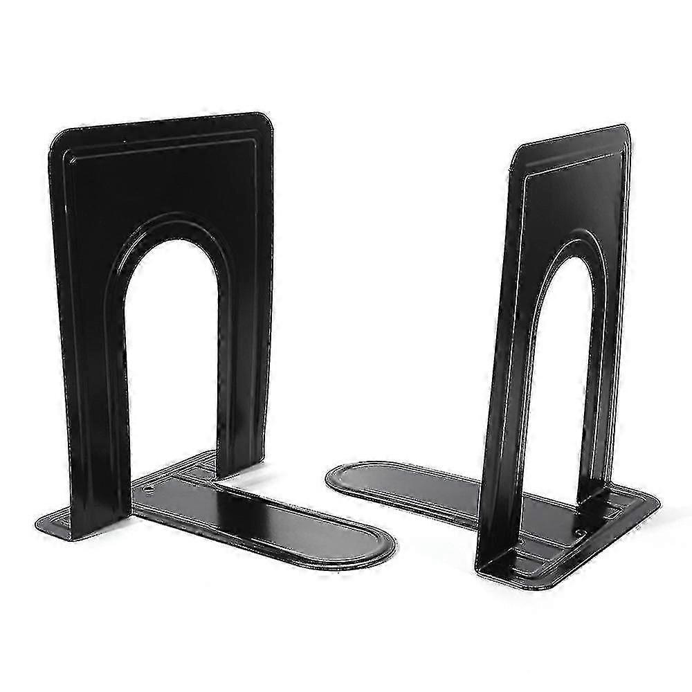 Heavy Duty Bookends for Bookshelf, Non-Slip Base, Black - Perfect for Library, Office, Home, School