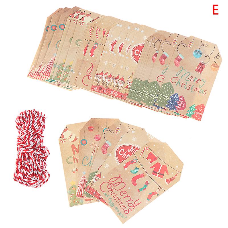50pcs/lot Christmas Gift Tags Kraft Paper Tag Label Xmas Gift For Party