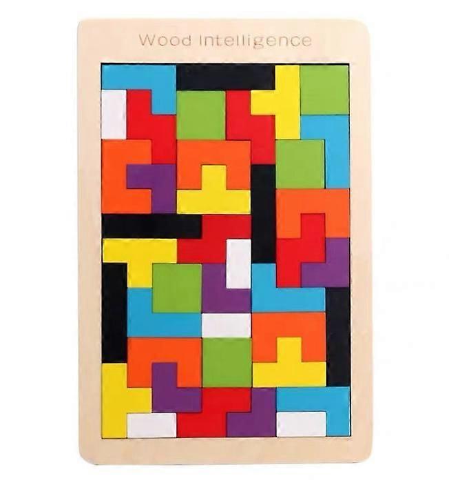 Children Wooden building Blocks, Tetris Tangram Colorful Jigsaw Jeu
