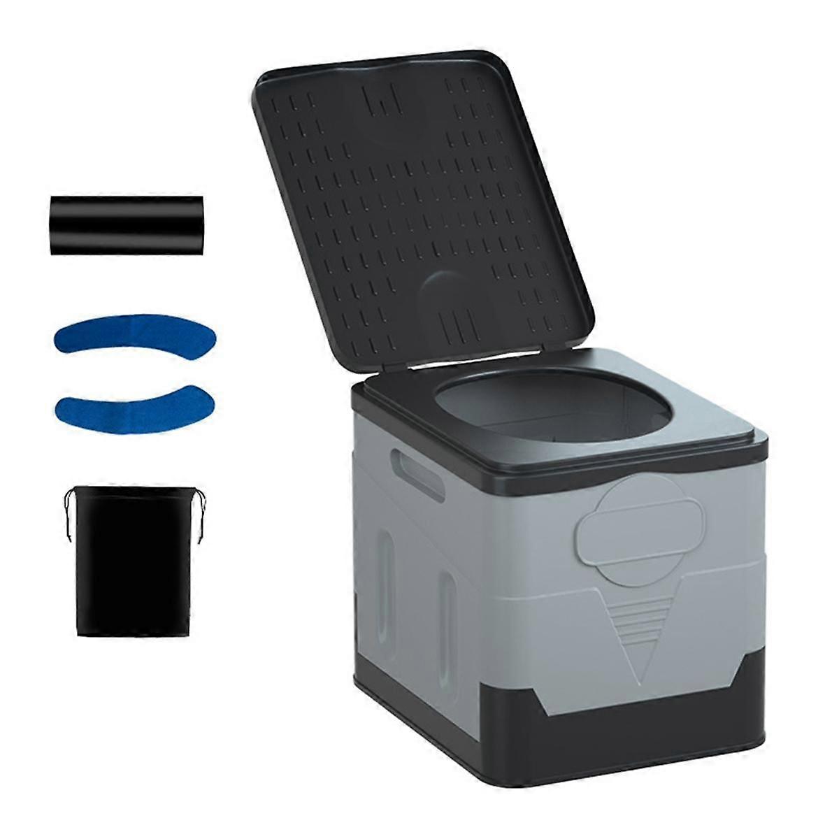 Kannettava taitettava wc retkeilyyn matka taitettava auto hätä-wc uudelleenkäytettävä wc aikuisille lapsille - harmaa