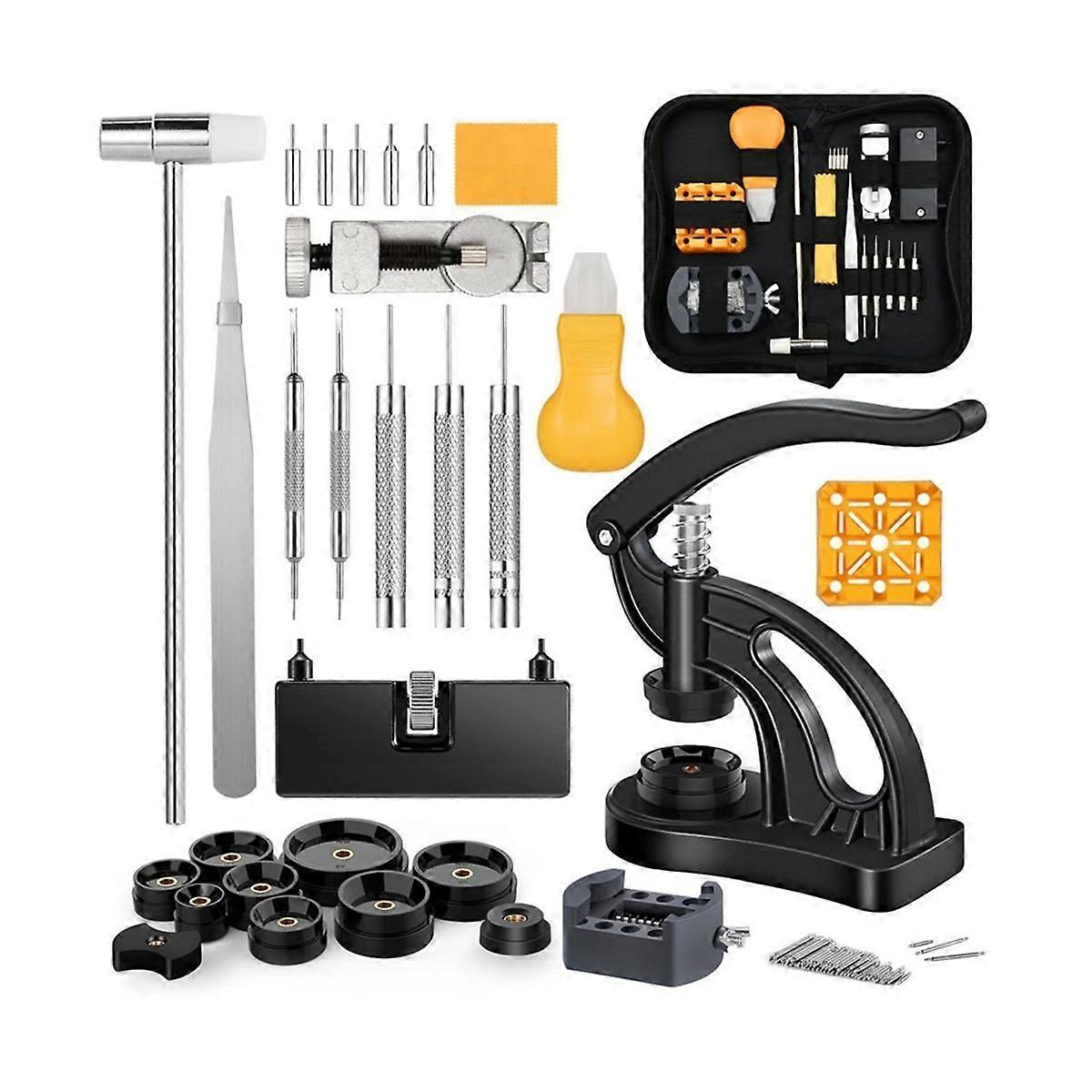 Watch Repair Kit + Watch Press Tool, Watch Battery Replacement Tool Kit, Watch Tool Kit with Watch Link Removal Tool