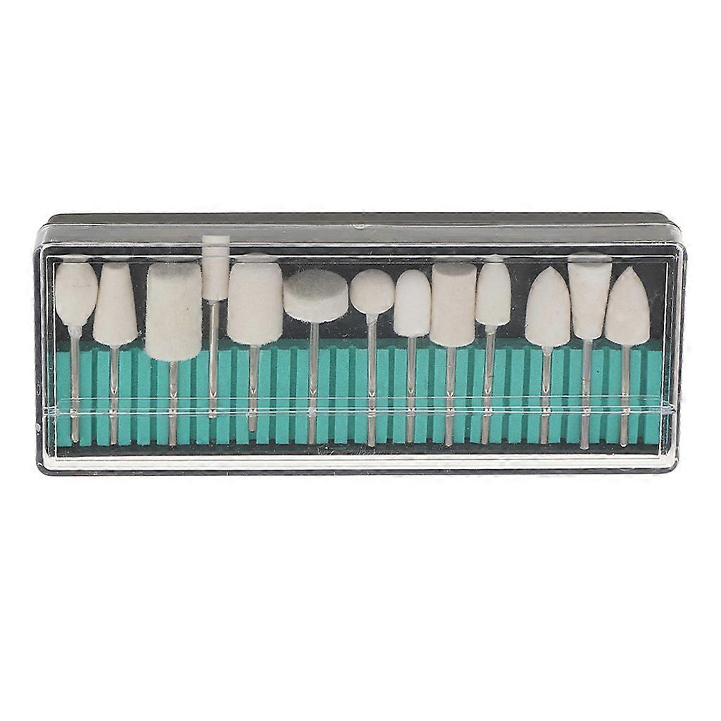 13st Elektrisk Nagel Borr Bits Ull Kakel Polering Sliphuvud Byte