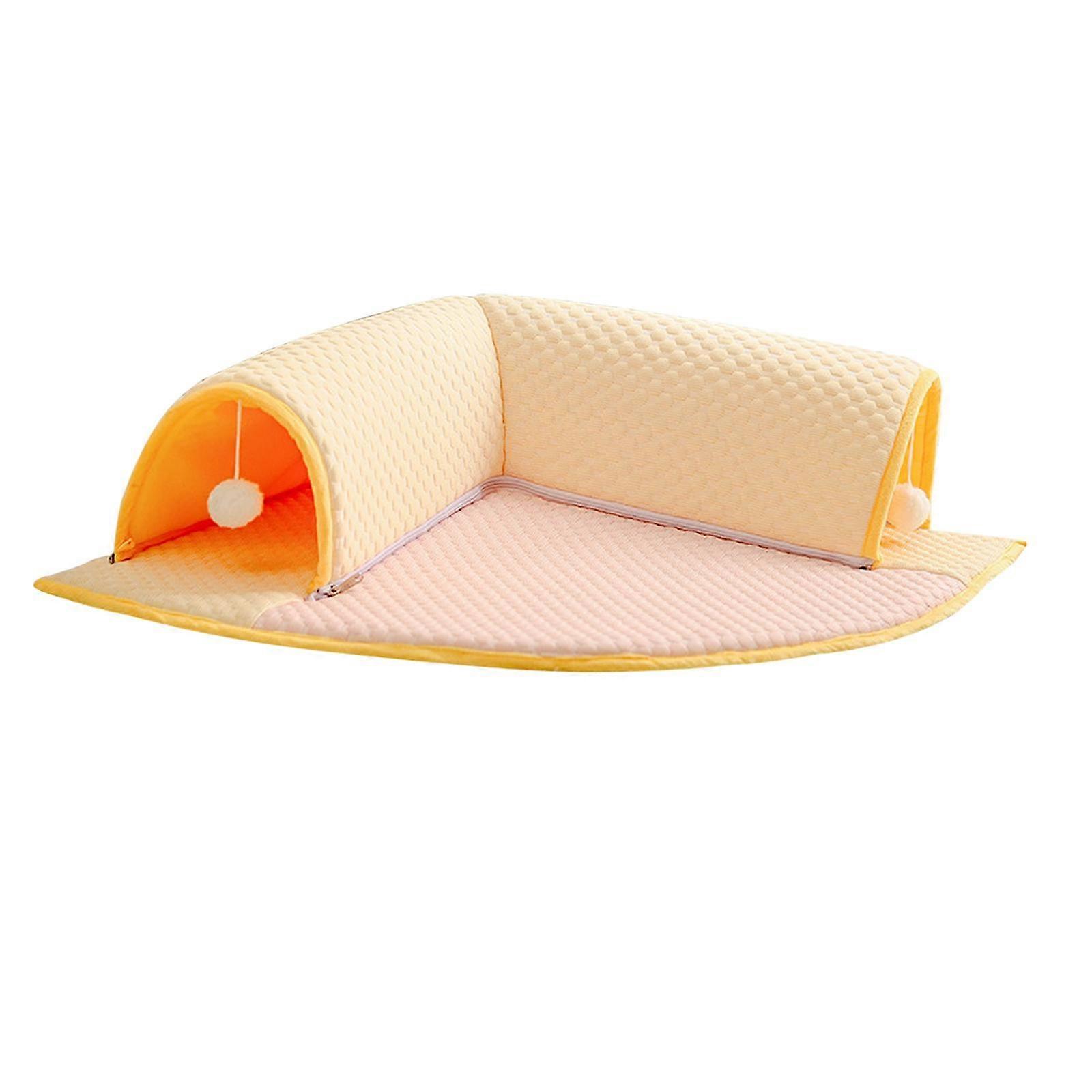 Pet Cat Tunnel Bed Play Center Detachable Hideout with Hanging Toy Balls for