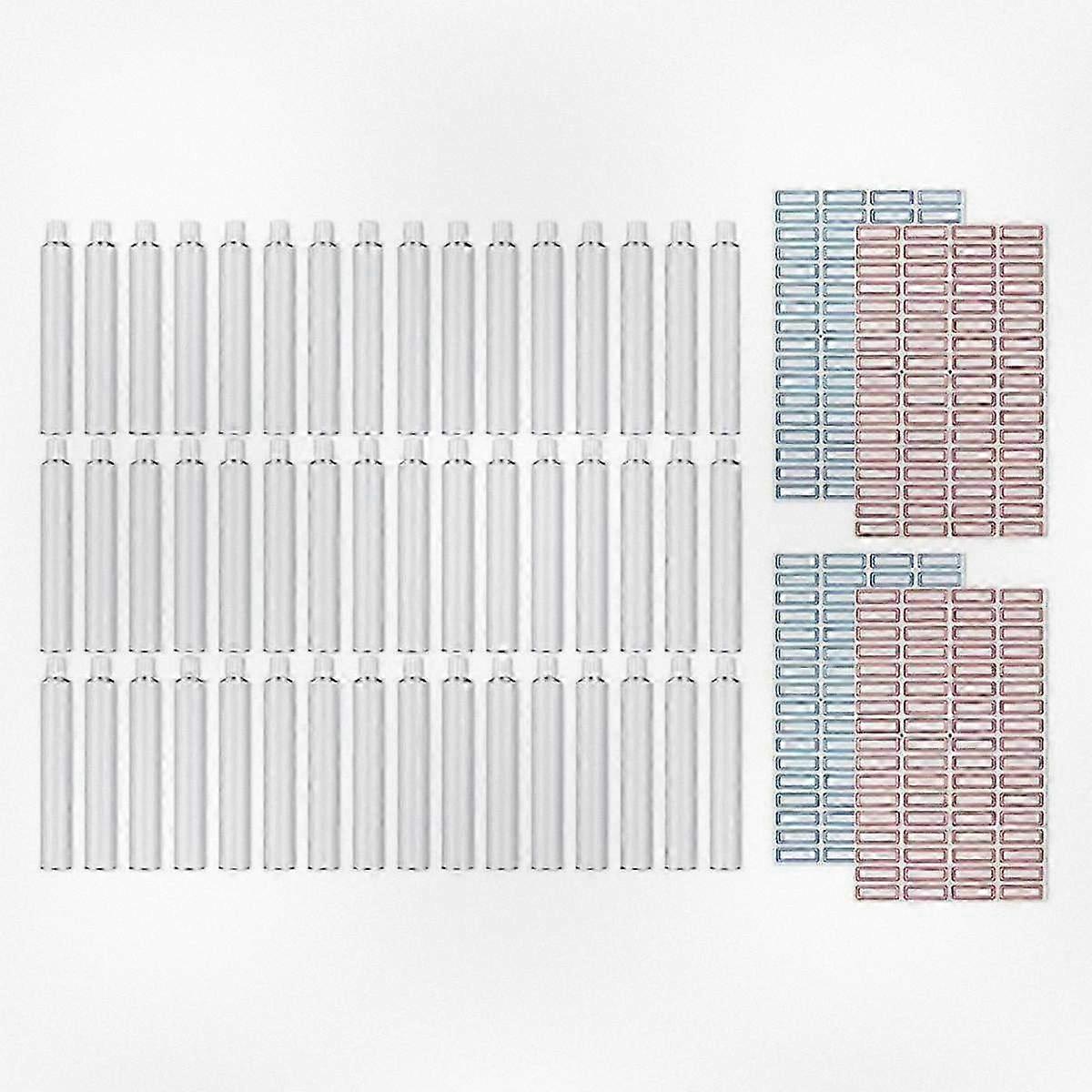 48-piece empty aluminum paint tubes 20ml for storing leftover acrylic oil watercolor gouache paints, includes 4 label sheets