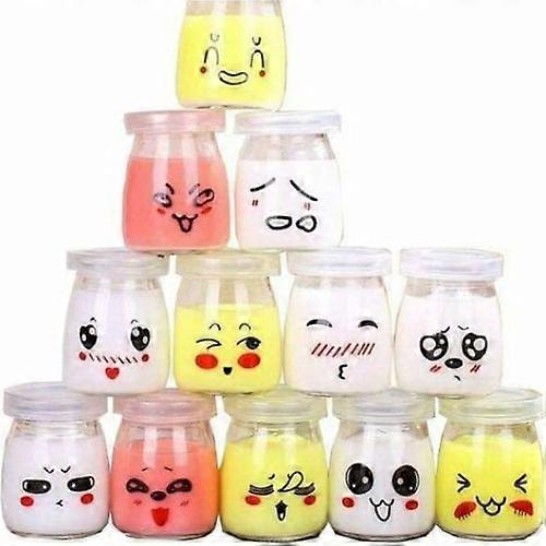 Charming Mini Milk Bottles, Safe and Healthy Storage Solutions, Reusable Glass Pudding Jars with Tight Sealing Caps, Ideal for Wedding Candy Jars and