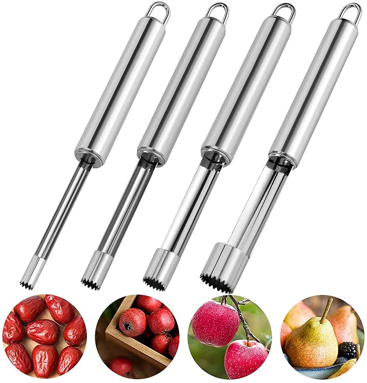 4 Pcs Fruit Corer, Multi-Function Fruit Corer, Apple Corer Remover, Apple Corer Stainless Steel