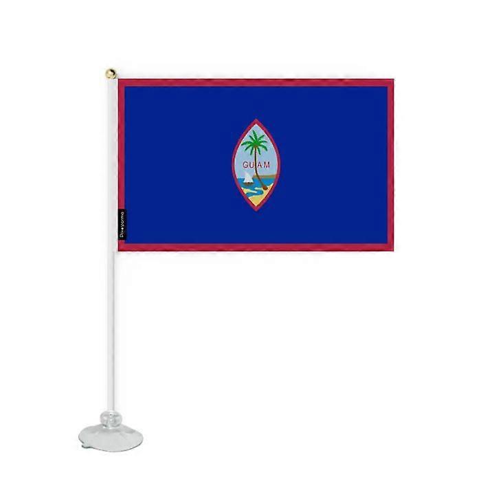 Flag - Guam - Mini Suction Cup Flag - 14 x 21 cm - Polyester - Double-Sided Print