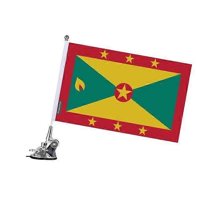 Suction Cup Flag Pole – Flag of Grenada – 27 x 35 cm – Polyester – Stainless Steel
