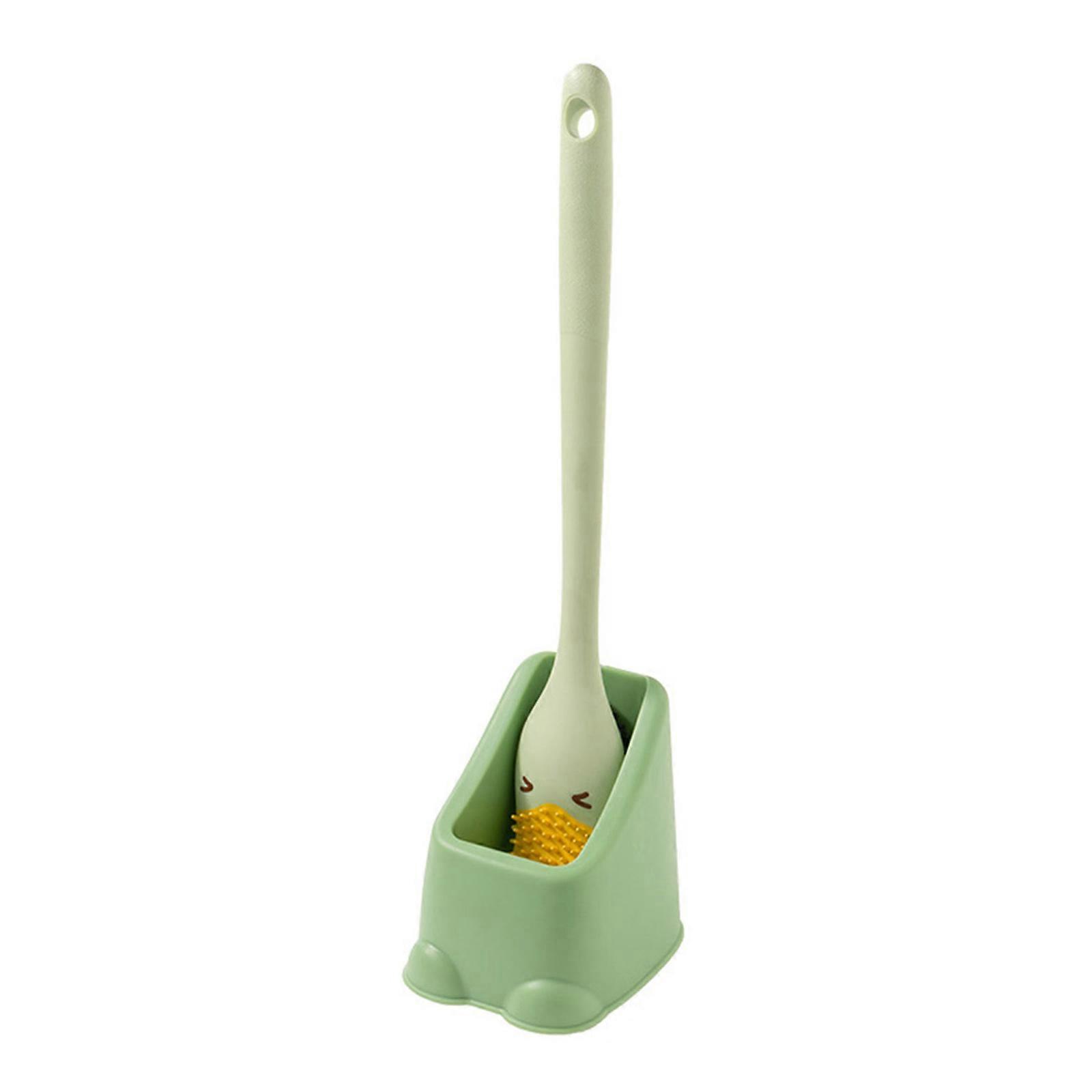Effective Duckbill Toilet Scrub Brush Thorough Clean Hard to Access Areas, Eradicate Dirt Soft Bristles, Safe for All Surfaces Green