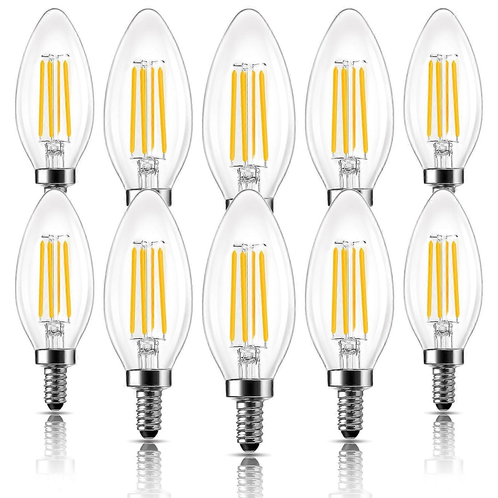 ROMANJOY C35/B11 4W Warm LED E12 Candelabra Bulb 2700K, Dimmable, 10 Pack