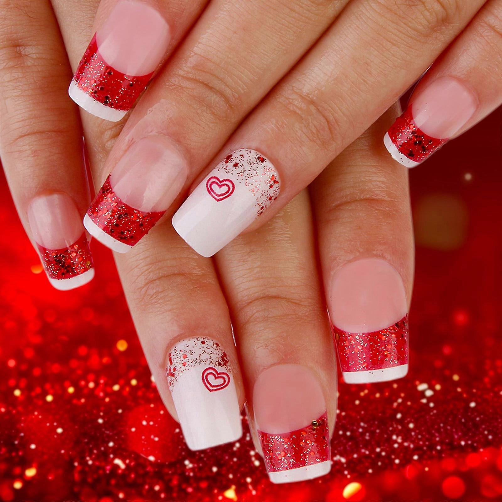 Puntas de uñas cuadradas Pegamentos de uñas postizas en uñas Pegar en uñas Presionar en uñas Uñas postizas artificiales para mujeres y niñas Regalos