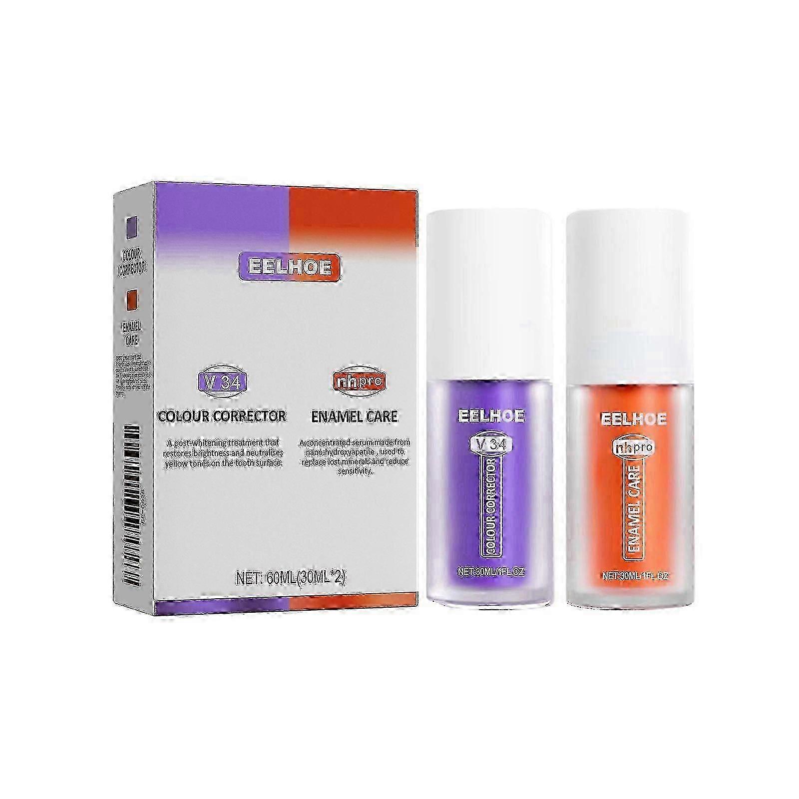 V34修復歯磨き粉口シャインホワイトクリーンステインシャインホワイト歯パープルオレンジ歯磨き粉