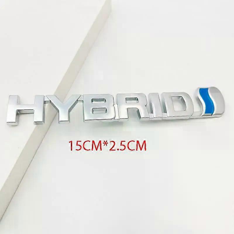 3D Metal HYBRID Car Rear Bumper Trunk Letter Badge Front Door Side Sticker Emblem Compatible With All hybrid Versions Of Cars