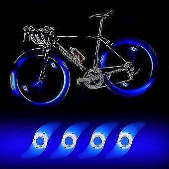 4 x waterdicht LED-fietswiellicht met 3 knipperende modi geschikt voor zowel volwassen als kinderfietsen - rood