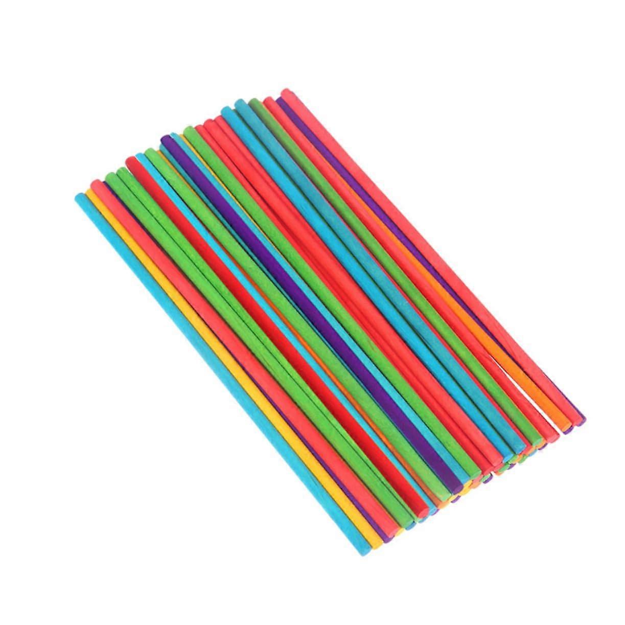 50pcs Wooden Dowels for Arts and Crafts, Assorted Round Wood Craft Sticks for DIY Projects, Ice Cream Picks, and Popsicle Sticks