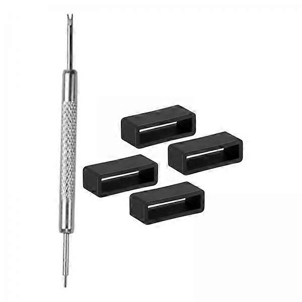 6xRubber Watch Band Strap Loops with Removable Tools for Belt Wristband Tool 2