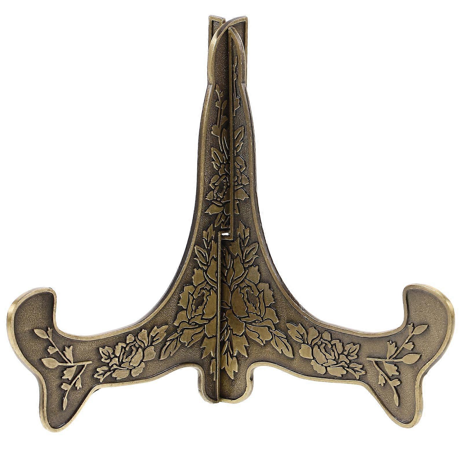 Decorative Plate Stand Picture Frame Display Stand Zinc Alloy Plate Holder Desktop Plate Stand