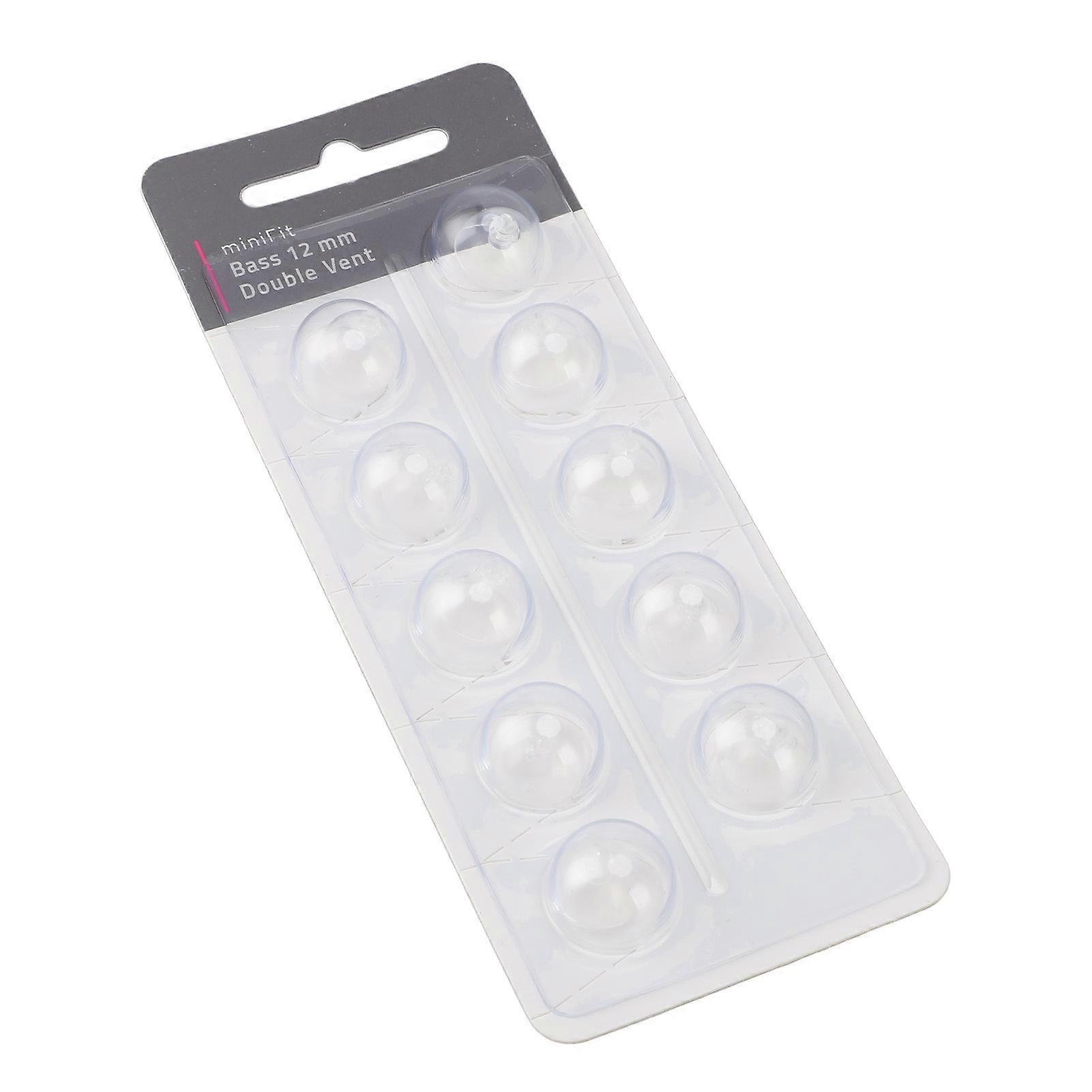 10pcs Double Vent Bass Dome Accessory Single Layer Double Vent Silicone Replacement Domes for MiniFit Transparent Large Size 12mm 