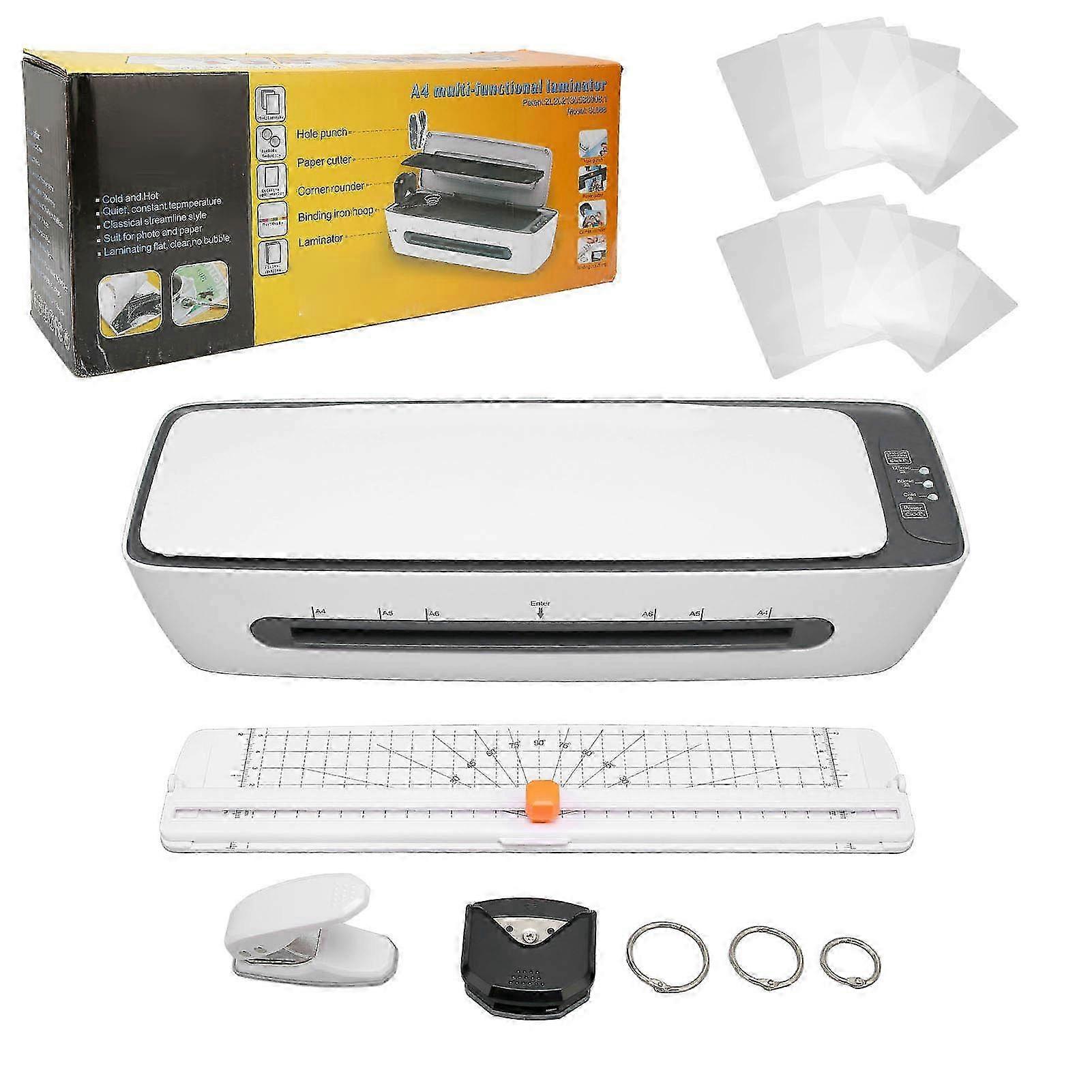 2025 6 in 1 Thermal Laminator 1min Fast Preheating Hot Cold System 9inch Laminator Machine with Corner Rounder for School Office EU Plug 220-240V