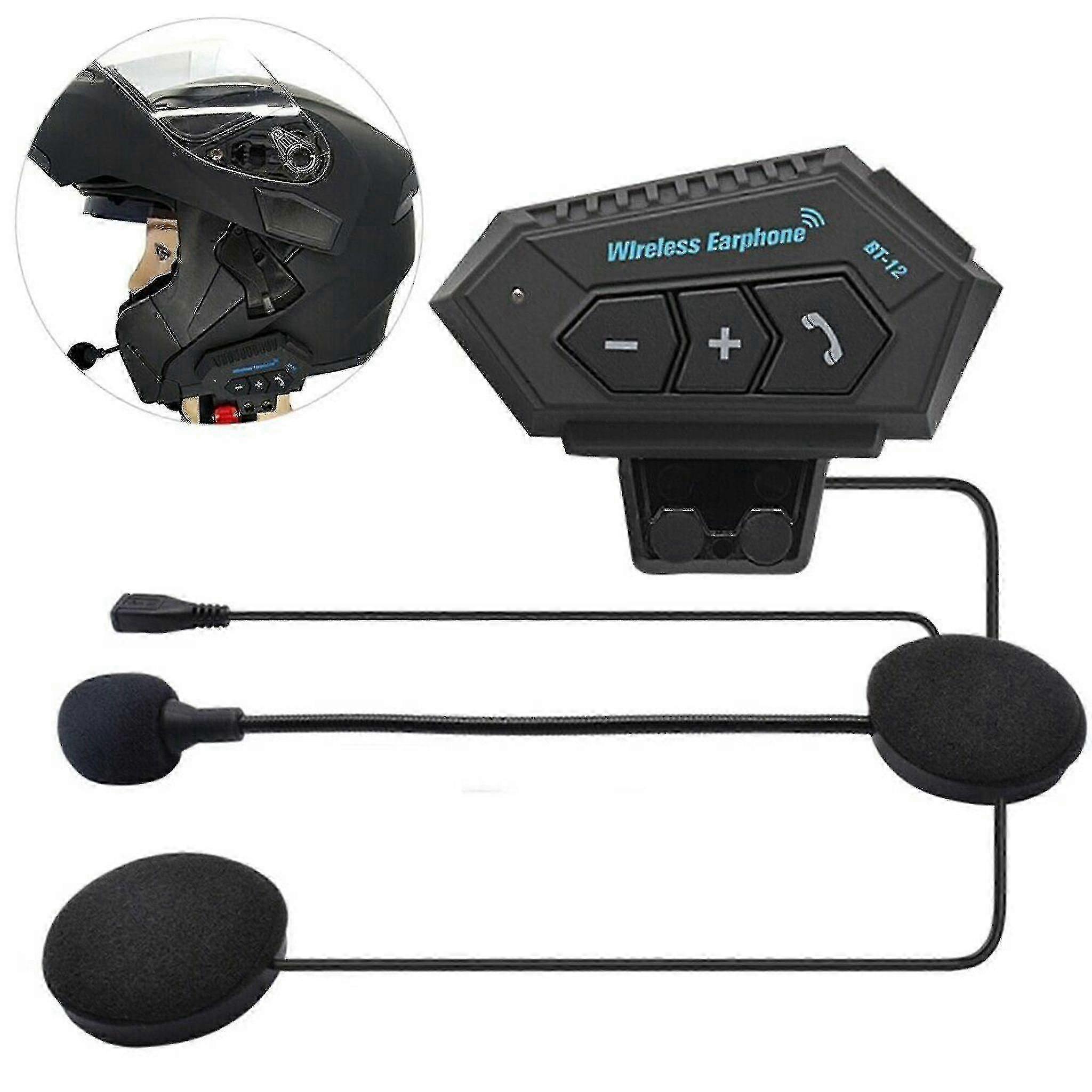 Bluetooth Headset for Motorcycle Helmet - Helmet Intercom Communication System