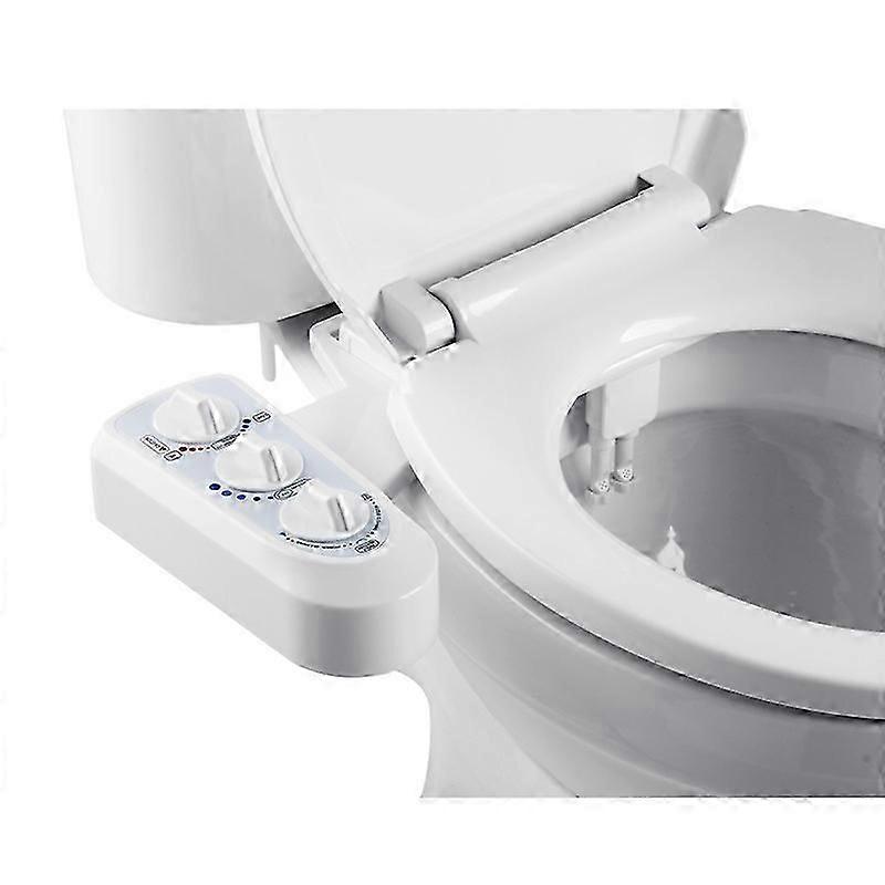 Toilet Seat With Cleaning Dual Nozzle, Hot And Non-electric Mechanical Toilet Attachment For Or Female Washing